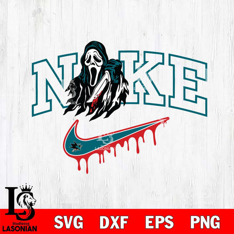 San Jose Sharks Ghostface Nike Svg Eps Dxf Png File, Digital Download, Instant Download