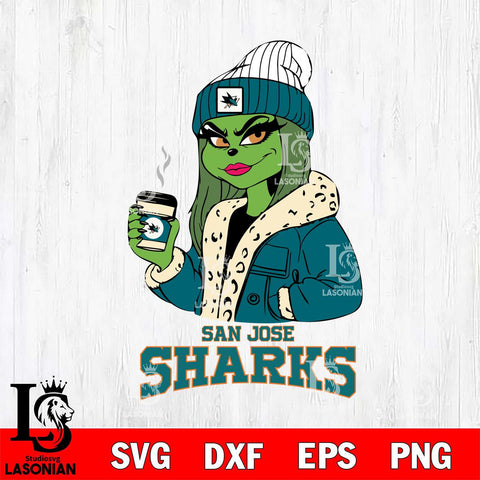 San Jose Sharks Girls Grinch Bougie Svg Eps Dxf Png File, Digital Download, Instant Download