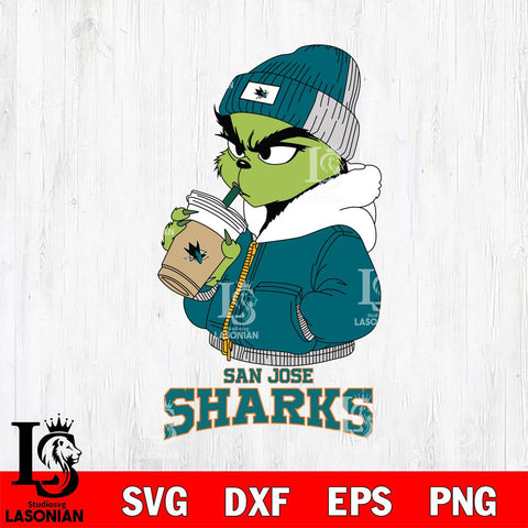 San Jose Sharks Grinch Bougie Christmas Cut Files, Cricut,Christmas Svg Dxf Eps Png file , Digital Download