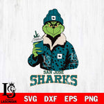 San Jose Sharks Grinch Christmas Cut Files, Cricut,Christmas Svg Dxf Eps Png file , Digital Download