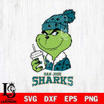 San Jose Sharks Grinch Cofffe Christmas Cut Files, Cricut,Christmas Svg Dxf Eps Png file , Digital Download