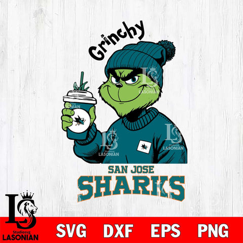 San Jose Sharks Grinchy Bougie Christmas Cut Files, Cricut,Christmas Svg Dxf Eps Png file , Digital Download