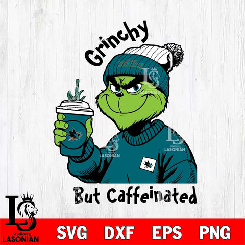 San Jose Sharks Grinchy But Caffeinated Svg Eps Dxf Png File, Digital Download, Instant Download