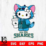 San Jose Sharks Hello Kitty Stitch Svg Eps Dxf Png File, NHL svg, Digital Download, Instant Download