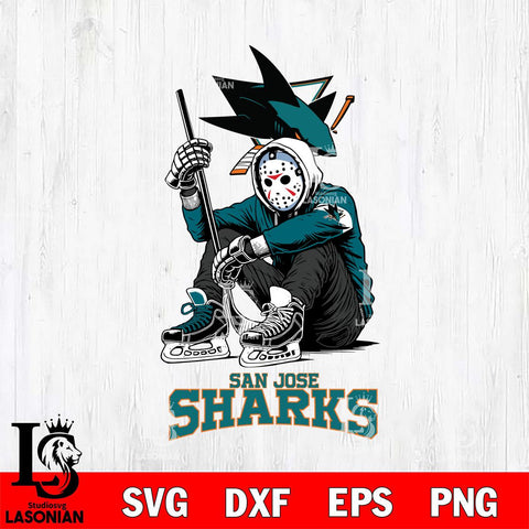 San Jose Sharks NHL Jason Voorhees Halloween SVG Svg Eps Dxf Png File, Digital Download, Instant Download