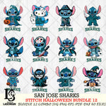 San Jose Sharks Stitch Horror Bundle 12 SVG Svg Eps Dxf Png File,Bundle NHL svg, Digital Download, Instant Download