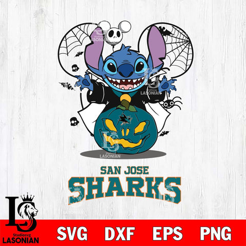 San Jose Sharks Stitch Horror Halloween Svg Eps Dxf Png File, Digital Download, Instant Download