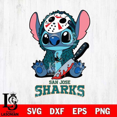 San Jose Sharks Stitch Jason Voorhees Svg Eps Dxf Png File, NHL svg, Digital Download, Instant Download