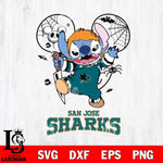 San Jose Sharks Stitch Michael Halloween Svg Eps Dxf Png File, Digital Download, Instant Download