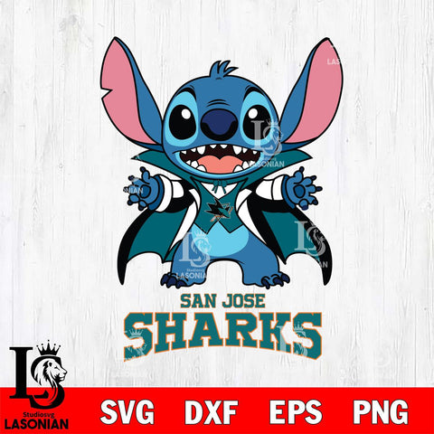 San Jose Sharks Stitch Vampire halloween Svg Eps Dxf Png File, NHL svg, Digital Download, Instant Download