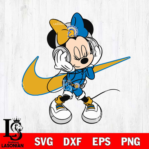 San José State Spartans Cute Minnie Mouse Dancing Svg Eps Dxf Png File, NCAA svg, Digital Download, Instant Download