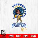 San José State Spartans Fan Girl Svg Eps Dxf Png File, Digital Download, Instant Download