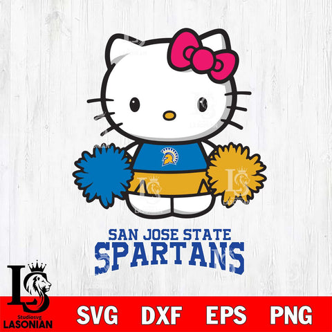 San José State Spartans Hello Kitty Cheerleader 2 Svg Eps Dxf Png File, Digital Download, Instant Download