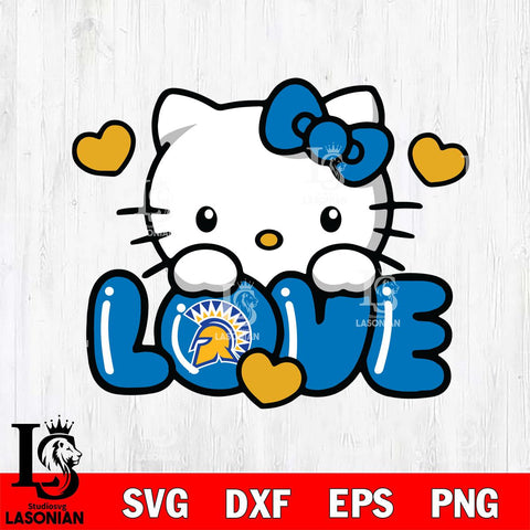 San José State Spartans Hello Kitty Love Svg Eps Dxf Png File, Digital Download, Instant Download