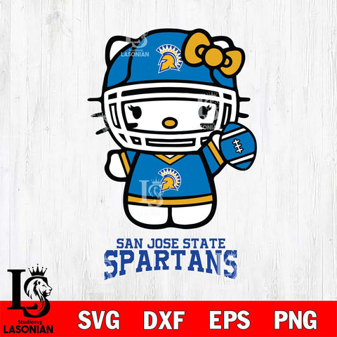 San José State Spartans Hello Kitty NCAA 1 Svg Eps Dxf Png File, Digital Download, Instant Download