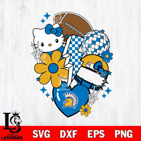 San José State Spartans Hello Kitty NCAA 2 Svg Eps Dxf Png File, Digital Download, Instant Download