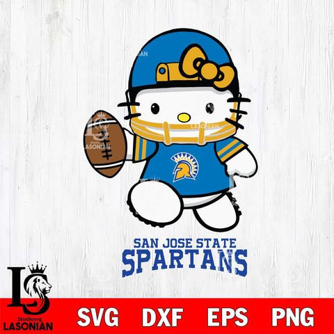 San José State Spartans Hello Kitty NCAA 4 Svg Eps Dxf Png File, Digital Download, Instant Download