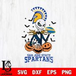 San José State Spartans Jack Skellington 2 halloween Svg Eps Dxf Png File, NCAA svg, Digital Download, Instant Download