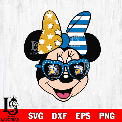 San José State Spartans Minnie Mouse Love Svg Eps Dxf Png File, NCAA svg, Digital Download, Instant Download