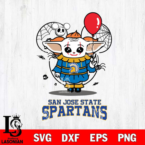 San José State Spartans Stitch Pennywise Halloween Svg Eps Dxf Png File, Digital Download, Instant Download