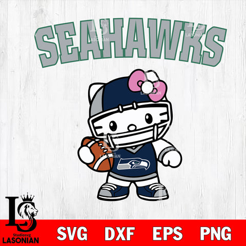 Seattle Seahawks Hello Kitty Svg Eps Dxf Png File, Digital Download, Instant Download