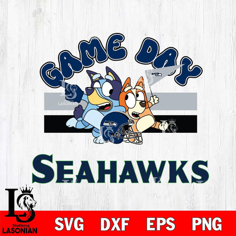 Seattle Seahawks Bluey & Bingo 9 Svg Eps Dxf Png File, NFL svg, Digital Download, Instant Download