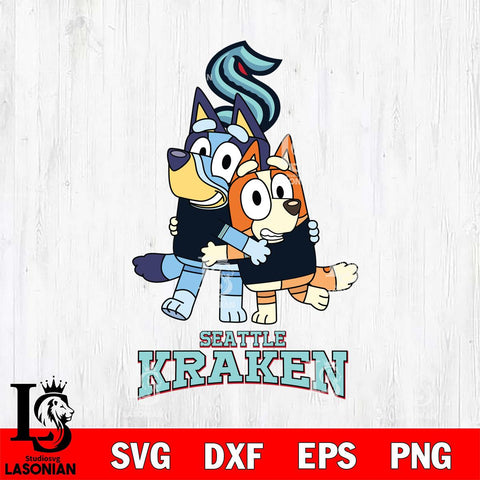 Seattle Kraken Bluey & Bingo 12 Svg Eps Dxf Png File, NHL svg, Digital Download, Instant Download