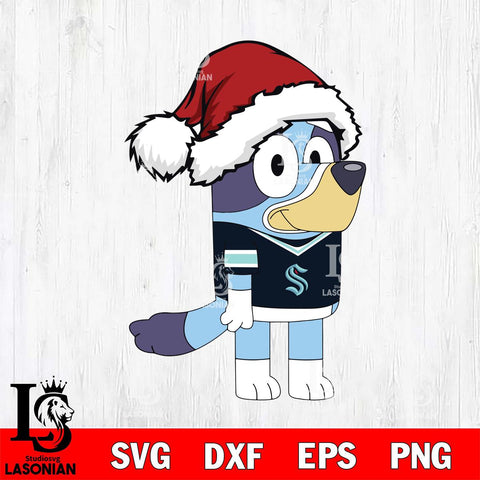 Seattle Kraken Bluey Cartoon Christmas Svg Eps Dxf Png File, Digital Download, Instant Download