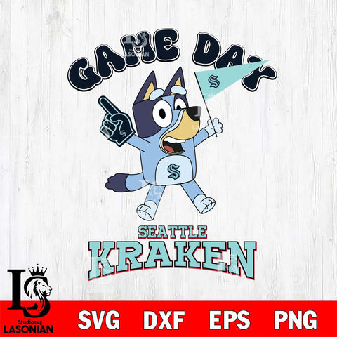 Seattle Kraken Bluey Game Day Svg Eps Dxf Png File, Digital Download, Instant Download