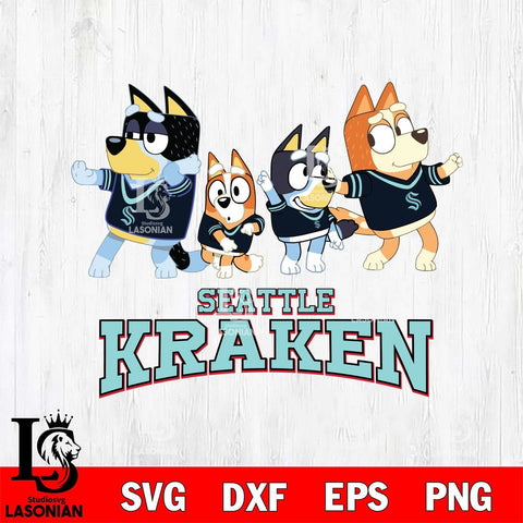 Seattle Kraken Bluey Mode Dance Squats Svg Eps Dxf Png File, Digital Download, Instant Download