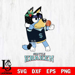 Seattle Kraken Christmas Bluey Bandit Heeler Svg, Christmas Svg , NHL svg , Digital Download, dxf eps png pdf file