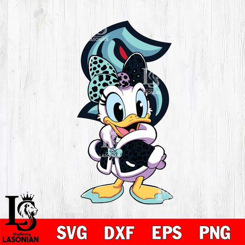 Seattle Kraken Fancy Daisy Duck Disney Svg Eps Dxf Png File, Digital Download, Instant Download