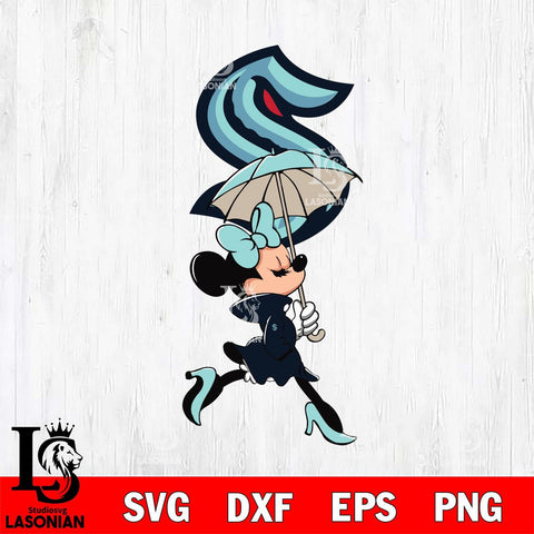 Seattle Kraken Fancy Minnie Svg Eps Dxf Png File, Digital Download, Instant Download