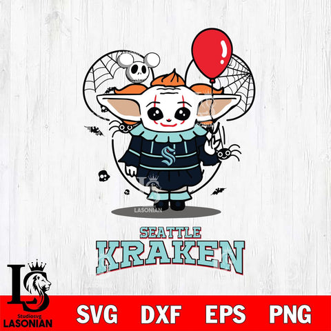 Seattle Kraken Stitch Pennywise Halloween Svg Eps Dxf Png File, Digital Download, Instant Download