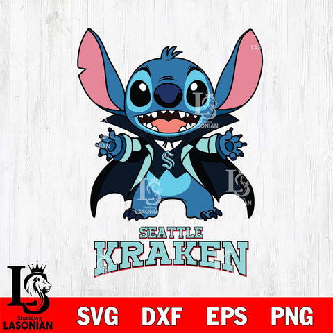 Seattle Kraken Stitch Vampire halloween Svg Eps Dxf Png File, NHL svg, Digital Download, Instant Download