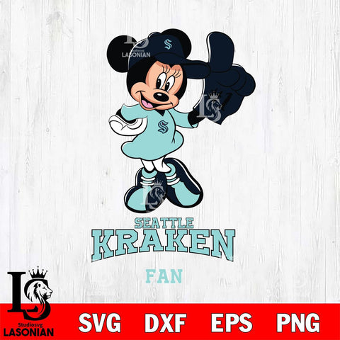 Seattle Kraken #1 Fan Minnie Mouse Svg Eps Dxf Png File, Digital Download, Instant Download