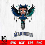 Seattle Mariners Anglel Black Fan Girl Betty Boop