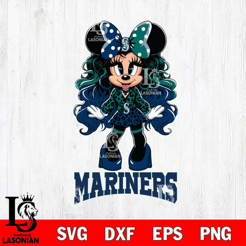 Seattle Mariners Beauty Minnie Mouse Svg Eps Dxf Png File, Digital Download, Instant Download