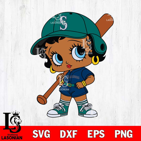 Seattle Mariners Betty Boop MLB 2 Svg Eps Dxf Png File, MLB svg, Digital Download, Instant Download