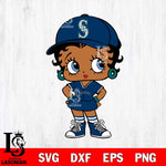 Seattle Mariners Betty Boop MLB 3 Svg Eps Dxf Png File, MLB svg, Digital Download, Instant Download