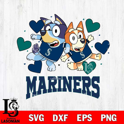 Seattle Mariners Bluey & Bingo 10 Svg Eps Dxf Png File, MLB svg, Digital Download, Instant Download