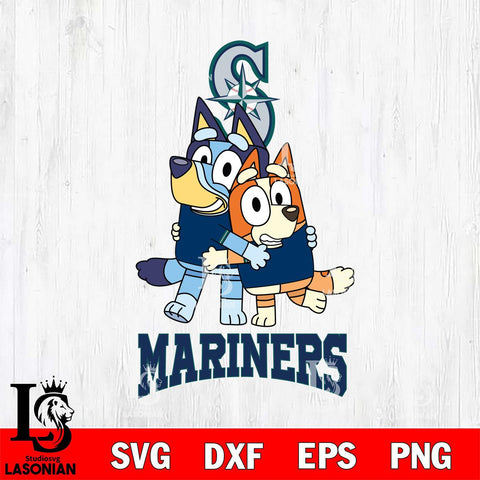 Seattle Mariners Bluey & Bingo 12 Svg Eps Dxf Png File, MLB svg, Digital Download, Instant Download