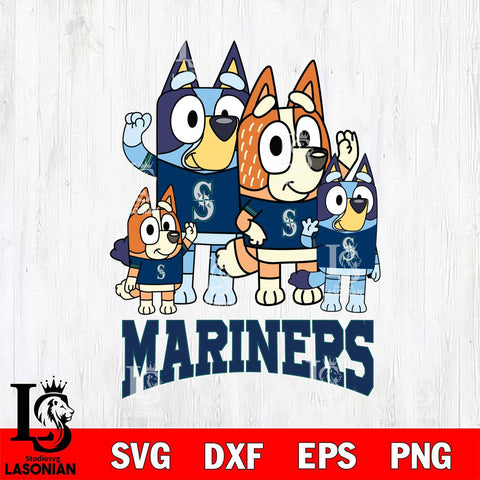 Seattle Mariners Bluey & Bingo 14 Svg Eps Dxf Png File, MLB svg, Digital Download, Instant Download