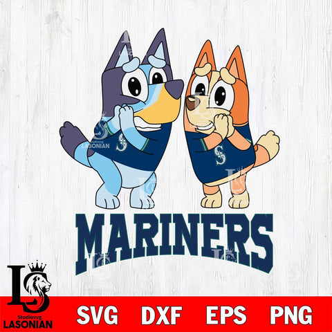 Seattle Mariners Bluey & Bingo 15 Svg Eps Dxf Png File, MLB svg, Digital Download, Instant Download