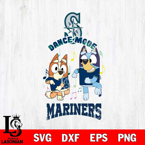 Seattle Mariners Bluey Bingo Svg Eps Dxf Png File, MLB svg, Digital Download, Instant Download