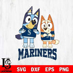 Seattle Mariners Bluey & Bingo 6 Svg Eps Dxf Png File, MLB svg, Digital Download, Instant Download