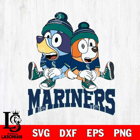 Seattle Mariners Bluey & Bingo 8 Svg Eps Dxf Png File, MLB svg, Digital Download, Instant Download