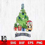 Seattle Mariners Bluey Chilli Christmas Tree Svg Eps Dxf Png File, Digital Download