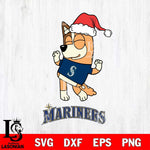 Seattle Mariners Bluey Chilli Happy Christmas Svg Eps Dxf Png File, Digital Download