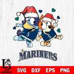 Seattle Mariners Bluey Christmas 2 Svg Eps Dxf Png File, Digital Download